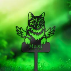 somali cat grave marker garden stakes cat memorial gift cemetery decor custom metal signs 1