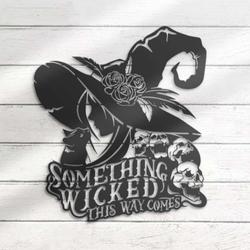 something wicked this way metal sign hat witch signs halloween decoration for home 1