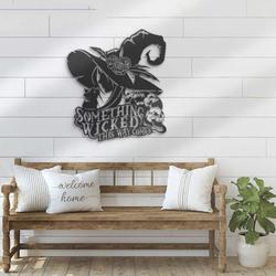 something wicked this way metal sign hat witch signs halloween decoration for home 2