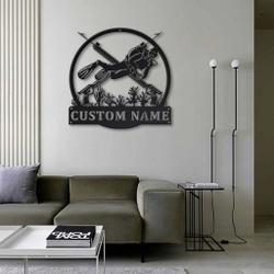 spearfishing sport metal sign personalized metal name signs home decor sport lovers gifts 1