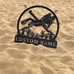 spearfishing sport metal sign personalized metal name signs home decor sport lovers gifts 2