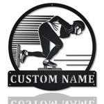 speed skating metal sign personalized metal name signs home decor sport lovers gifts 0