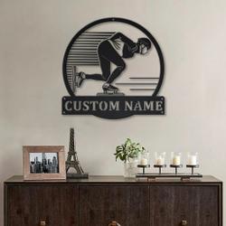 speed skating metal sign personalized metal name signs home decor sport lovers gifts 1