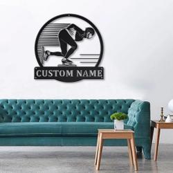 speed skating metal sign personalized metal name signs home decor sport lovers gifts 3