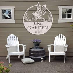 spring bird sign garden decor bird personalized metal sign 4