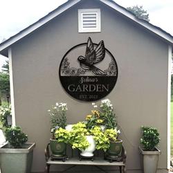 spring bird sign garden decor bird personalized metal sign 5