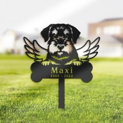 Standard Schnauzer Dog Grave Marker Garden Stakes Dog Memorial Gift Cemetery Decor