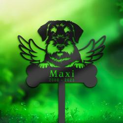 standard schnauzer dog grave marker garden stakes dog memorial gift cemetery decor custom metal signs 1