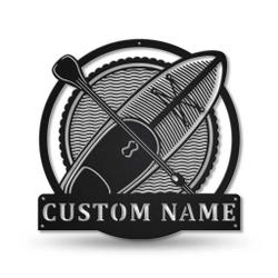 Standup Paddleboarding Metal Wall Art Personalized Metal Name Signs Home Decor Sport Lovers Gifts