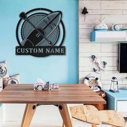 standup paddleboarding metal sign personalized metal name signs home decor sport lovers gifts 1