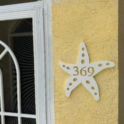 starfish metal art personalized house number metal sign custom address sign home outdoor decor 1