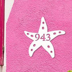 starfish metal art personalized house number metal sign custom address sign home outdoor decor 2