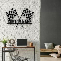 start finish racing flag race checkered flag custom metal signs 2