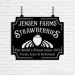 strawberry farm strawberries garden custom metal signs gift for farmer 0