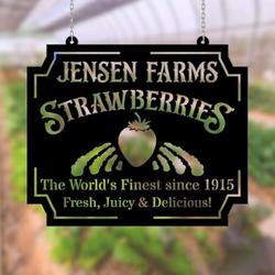 strawberry farm strawberries garden custom metal signs gift for farmer 1
