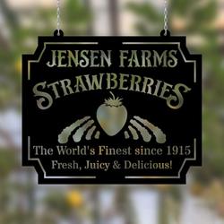 strawberry farm strawberries garden custom metal signs gift for farmer 2