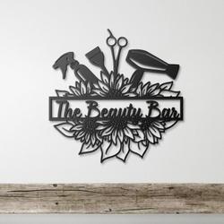 sunflower beauty spa hair salon business custom metal signs 1