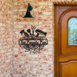 sunflower beauty spa hair salon business custom metal signs 2