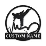 taekwondo metal sign personalized metal name signs home decor sport lovers gifts 0