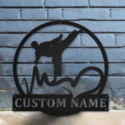 taekwondo metal sign personalized metal name signs home decor sport lovers gifts 2