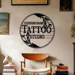 tattoo floral art personalized metal signs custom name tattoo studio sign decor 0