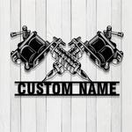 tattoo machine sign personalized metal signs for tattoo studio decor tattoo artist gifts 0