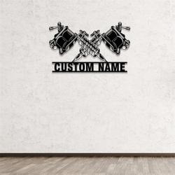 tattoo machine sign personalized metal signs for tattoo studio decor tattoo artist gifts 1