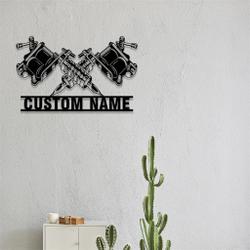 tattoo machine sign personalized metal signs for tattoo studio decor tattoo artist gifts 2