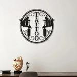 tattoo metal wall art laser cut metal signs gift for tattoo artist tattoo studio decor 0