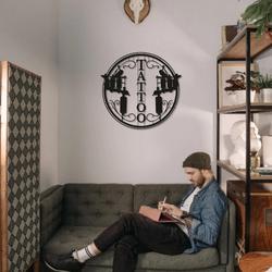 tattoo metal wall art laser cut metal signs gift for tattoo artist tattoo studio decor 1
