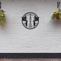 tattoo metal wall art laser cut metal signs gift for tattoo artist tattoo studio decor 3