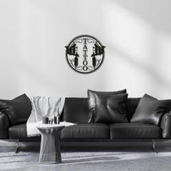 tattoo metal wall art laser cut metal signs gift for tattoo artist tattoo studio decor 4