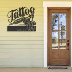tattoo studio metal address sign business custom metal signs 1