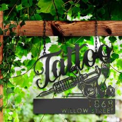 tattoo studio metal address sign business custom metal signs 2