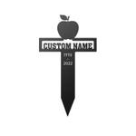 teacher apple grave marker metal garden stakes teacher memorial gifts sympathy gifts for loss of loved one 0