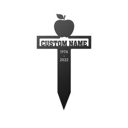 Teacher Apple Grave Marker Metal Garden Stakes Teacher Memorial Gifts Sympathy Gifts for Loss of Loved One