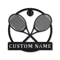 Tennis Metal Wall Art Personalized Metal Name Signs Home Decor Sport Lovers Gifts