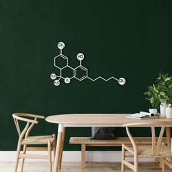 thc molecule metal wall art laser cut metal sign biology chemistry art decor for room 1