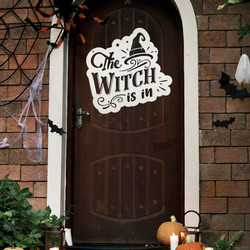 the witch is in metal sign witchy sign halloween decoration for home 1
