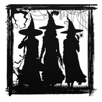 three witches metal sign spooky halloween decoration for home 0
