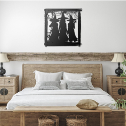 three witches metal sign spooky halloween decoration for home 1