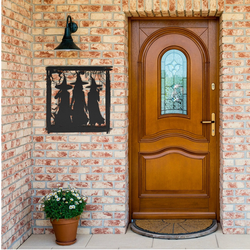 three witches metal sign spooky halloween decoration for home 2