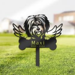Tibetan Terrier Dog Grave Marker Garden Stakes Dog Memorial Gift Cemetery Decor