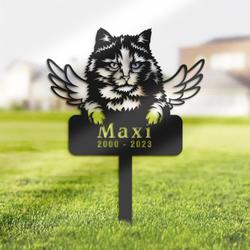 Tortoiseshell Cat Tortie Cat Grave Marker Garden Stakes Cat Memorial Gift Cemetery Decor