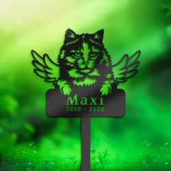 tortoiseshell cat tortie cat grave marker garden stakes cat memorial gift cemetery decor custom metal signs 1
