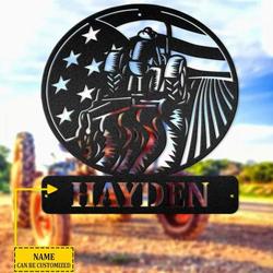 tractor sign farmhouse tractor personalized metal sign 1