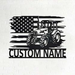 tractor us flag personalized tractor farm sign decoration for room farmer gift farmhouse 1