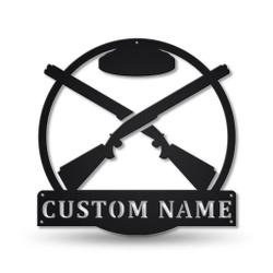 Trap Shooting Metal Wall Art Personalized Metal Name Signs Home Decor Sport Lovers Gifts
