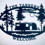 travel trailer camper sign personalized metal name signs wild camping decor home 0