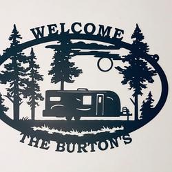 travel trailer camper sign personalized metal name signs wild camping decor home 1